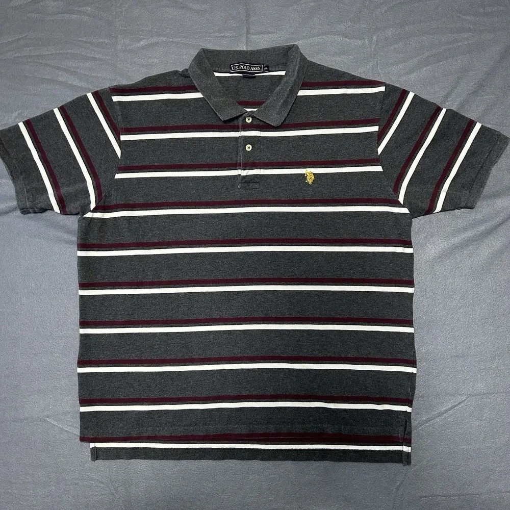 US Polo Assn Men's XXL Polo‎ Cotton Shirt Short Sleeve Gray